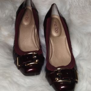 Me too burgundy patent leather shoes